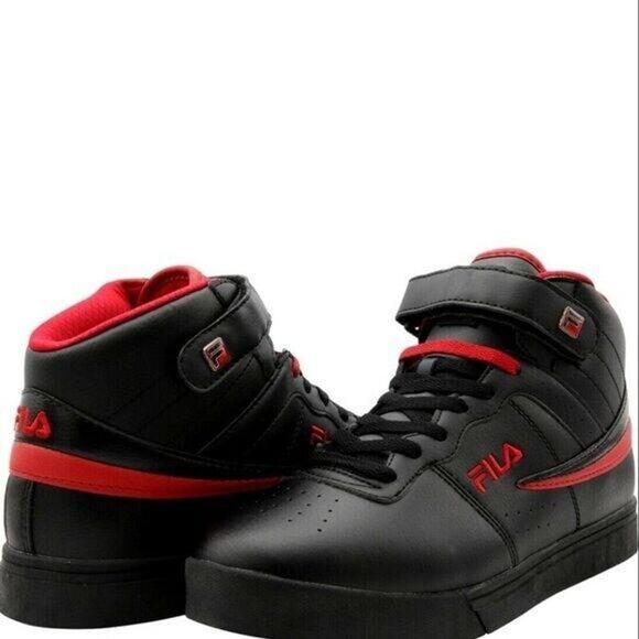 Fila Vulc Mid Hi Top Shoes Mens Size 12 Black Red Basketball Sneakers NEW - Picture 1 of 7